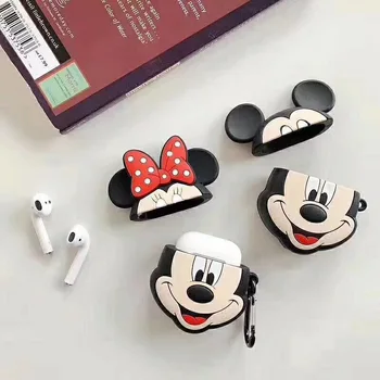 Disney Mickey Mouse Bluetooth Kõrvaklappide Puhul AirPods 1/2 Pro Minnie Anime Kawaii Traadita Laadimise Kaitsvad Kõrvaklapid