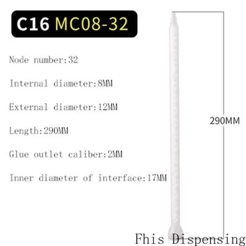 Pakendis 10 Vaik Staatiline Mikser MC08-32 Segamine Pihustid Duo Pack Epoxies Core POM Materjal