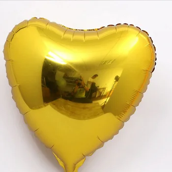 10tk/palju Alumiinium film õhupall Tõusis kuld ja alumiinium film õhupalli stseeni teenetemärgi 18 tolline südame-kujuline tõusis