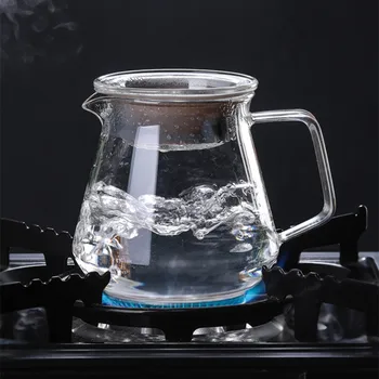 Klaasist kohvikann-kõrge borosilicate plii-vaba soojuse-vastupidavad lille tee piim käsi kohvikann tööriist