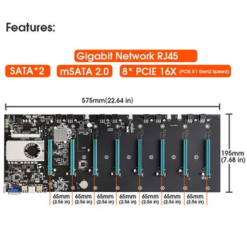 BTC-S37 Kaevandaja Emaplaadi CPU valida 8 videokaardi Pesa DDR3 Mälu, Integreeritud VGA Liides, Madal energiatarve bitcoin