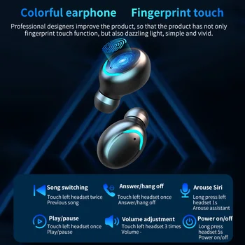 RFMicron F9 Bluetooth Kõrvaklapid V5.0 9D Stereo Juhtmeta Kõrvaklapid Sport Veekindlad Kõrvaklapid, Mini Tõsi, Kõrvaklapid mobiiltelefon