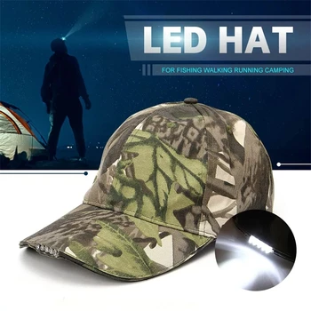LED Lamp Baseball Cap Kamuflaaž Öö Kalapüük Müts Väljas Valgust ühise Põllumajanduspoliitika Part Keele Mägironimine, Hip-Hop Snapback