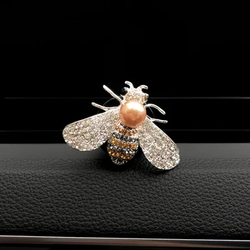 Rhinestone Diamond Bee Disain Auto Tarvikud Õhu väljalaskeava Parfüümi clip Õhu väljalaskeava clip õhuvärskendaja tarvikud, Auto Kaunistamiseks