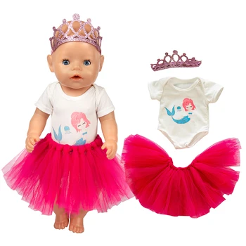 2021 Uus Fit 18 tolline Baby New Born Nukk Riided Tarvikud Crown Merineitsi Kleit Beebi Sünnipäeva Kingitus