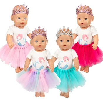 2021 Uus Fit 18 tolline Baby New Born Nukk Riided Tarvikud Crown Merineitsi Kleit Beebi Sünnipäeva Kingitus
