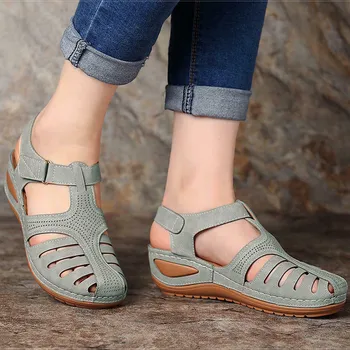 2021 ema sandaalid Premium Ortopeediliste Naiste Vaivaisenluu Korrektor Platvorm Jalgsi Sandaalid Naiste Rand Kingad Daamid Kiilu Sandalias