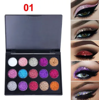 15 Värvi Glitter Eye Shadow Pallete Pigment Professionaalne Eye Makeup Palett kauakestev moodustavad Lauvärv Paleti Maquillage