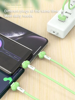 1,2 M 3 1 Tasuta Kaabel Vedela Silikooniga iOS Tüüp C Micro-USB-Kiire Laadimine Andmete Line iPhone Huawei Android Nutitelefoni