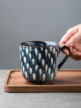 Keraamiline Kruus Põhjamaade Vintage Kohvi Tassi Kerge Luksuslik Sinine Piim Kohv Kruus Lihtne Kodus Vee Cup
