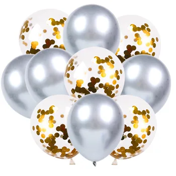 10tk Metallik Latex Balloon Litrid Konfetit Õhupalli Üllatus Pool Kombinatsioon, Pulmi, Sünnipäeva DIY Dekoratiivsed Õhupall