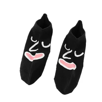 10 Paari Väljend Naiste Lühikesed Sokid Naljakas Emotsioon Cartoon Armas Kevad-Suvine Puuvillane Isiksuse Tikitud Tüdrukud Paat Sokid