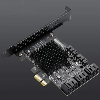 SATA PCIE Kaart, 8-Port, 6Gbps SATA 3.0 PCIe Kaart, PCIe SATA Kontroller laienduskaardi, Upport 8 SATA 3.0 Seadmed