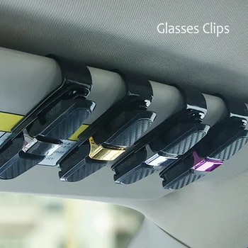 Auto Klaasid Klambrid süsinikkiust Kaardi Pliiatsi Omanik 180 Kraadi Pöörata Dual Pool Klambrid päikesesirm Sõiduki Aksessuaar auto tarvikud