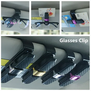 Auto Klaasid Klambrid süsinikkiust Kaardi Pliiatsi Omanik 180 Kraadi Pöörata Dual Pool Klambrid päikesesirm Sõiduki Aksessuaar auto tarvikud
