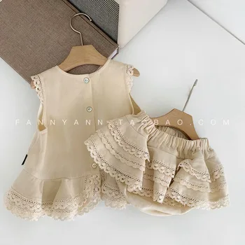 Baby Kleit Baby Girl Dress Määrab Moe Uus 2021 Lapsed Tüdrukud Varrukateta Särk + Lühikesed Püksid 2 Ülikond, Lapsed, Beebi Tüdruku Riided