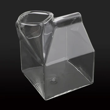 250ML Loominguline Cup Puhas käsitöö Käsitöö kuumuskindel Square Klaas Piima Tassi Kasti Läbipaistev Unikaalne Disain Drinkware Kingitus