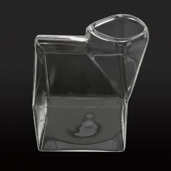 250ML Loominguline Cup Puhas käsitöö Käsitöö kuumuskindel Square Klaas Piima Tassi Kasti Läbipaistev Unikaalne Disain Drinkware Kingitus