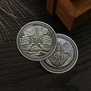 Antiik Teha Gooti Ennustus Otsus JAH EI Ouija Suveniiride Sulamist Münt Kahepoolne Mälestusmüntide Kollektsioon Õnnelik Dollari Mündi