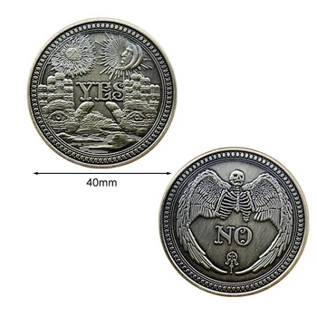 Antiik Teha Gooti Ennustus Otsus JAH EI Ouija Suveniiride Sulamist Münt Kahepoolne Mälestusmüntide Kollektsioon Õnnelik Dollari Mündi