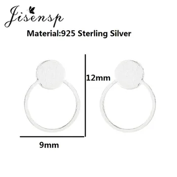 Jisensp 925 Sterling Silver Kõrvarõngad Minimalistlik Geomeetriline Õõnes kaks Vooru Kõrvarõngad Naistele Tütarlaste Mood Ehted Kingitus