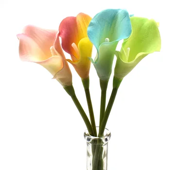 10TK tehislilled PU Calla Lily Flores Lillekimpude Pulm Teenetemärgi Võltsitud Lilled Kodu Kaunistamiseks Kunstlik Taimed