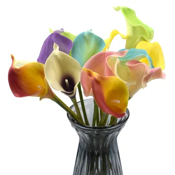 10TK tehislilled PU Calla Lily Flores Lillekimpude Pulm Teenetemärgi Võltsitud Lilled Kodu Kaunistamiseks Kunstlik Taimed