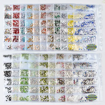 Hübriid Kive Kit AB Värvikas Nail Art Crystal Kalliskivid Korter Teravad Kivid Maniküüri Komplekt Küüned Disain