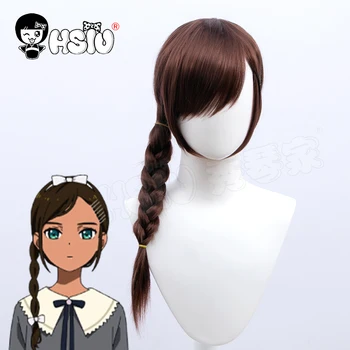 Aonuma Neiru Cosplay Parukas Anime Ime Muna Prioriteet Cosplay HSIU Brändi Tume pruun pikk punutud juuksed+Vaba parukas kork
