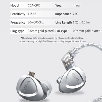 CCA CKX 1DD+6BA Hübriid kõrvaklapid Puhta Metalli Kõrva HIFI Kõrvaklapid Jälgida Bass Peakomplekt Müra Tühistamises Kõrvaklapid EDX ZSX