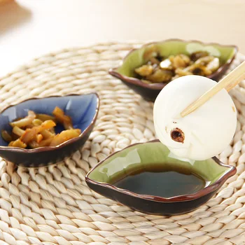 Jaapani Leaf Keraamiline Kaste Roog Köök Maitse Plaat Jää Pragunenud Glasuuriga Kaste Äädikas Nõud Õhtusöök Kala Kujuga Kauss