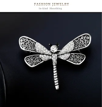 Crystal Vintage Design Dragonfly Prossid Naiste Putukate Sõle Pin-Mood Sall Kleit Tarvikud Armas Ehted AG124