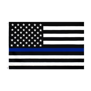 60X90/90X150CM Ameerika Ühendriigid Ameerika Õhuke Sinine Joon Esimene Vastaja Politsei Memorial Lipp