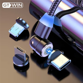 GTWIN LED 540 Magnet-USB-Kaabel-Kiire Laadimine USB type C Magnetiga Laadija Micro Kaabel iPhone 12 Xiaomi Redmi Samsung, Huawei