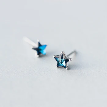 Colusiwei Ocean Blue Crystal Star Kõrvarõngad Naistele 925 Sterling Hõbe Mõistatus Tähed Ear Stud korea Fashion Ehted