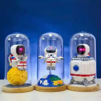 Armas Astronaut Mini Diamond ehitusplokid Spaceman 3D Mudeli Ekraani LED Light Box Kosmonaut Mänguasjad Poiss Sünnipäeva Kingitused