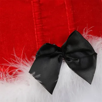 Punane Keha Shapewear Pool Kostüümid Velvet Corselet Kullake Kuju Jõulud Karusnaha Sisekujundus Korsett Bustier G String