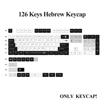 126 Võtmed heebrea Keycap Set JDA Profiili PBT Viis külgedega Sublimatsioon Keycaps jaoks 61/64/68/84/87 Võtmed Mehaaniline Klaviatuur