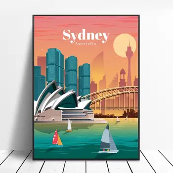 Reisi Sydney Lõuend Reisi plakat Seina Art Pilte elutuba Home Decor raamita