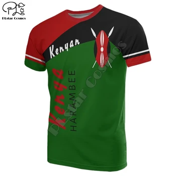 PLstar Kosmos 3DPrint Kenya rahvuskultuuri Harajuku Newfashion Streetwear Native Unisex Naljakas T-särgid, Lühikesed Varrukad Stiil-1