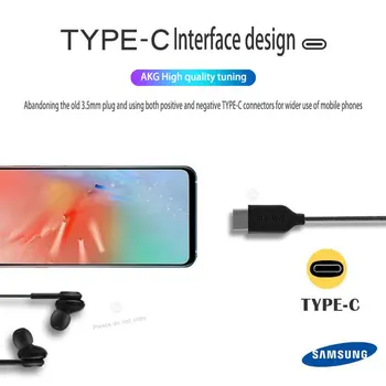 Samsung AKG Type-c-In-ear Kõrvaklapid IG955 Koos Mic Traat Peakomplekti, Samsung Galaxy S20 Note10 Huawei Xiaomi Nutitelefoni