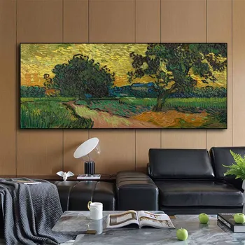 Maastiku õlimaal Van Gogh referaat art lõuend maali elutoas, koridoris office-kodu kaunistamiseks seinamaaling