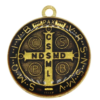3tk Usuliste San Benito Medaljon Ripats Saint Benedict Jeesus Ripats Kaelakee Meeste ja Naiste Risti Ehted