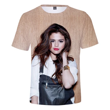 Laulja Selena Gomez 3D T-särk Meestele, Naistele Suvel Moe Harajuku Lühikesed Varrukad Ronud Kaelus T-särk 3D Print Hip-Hop Tops