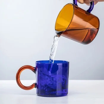 Klaasist Kruus Kõrge boorsilikaatklaasist Piim Kohv Kruus kuumakindel Plahvatus-tõend Drinkware Uus Värv Paksenenud Klaas Kohvi Kruus