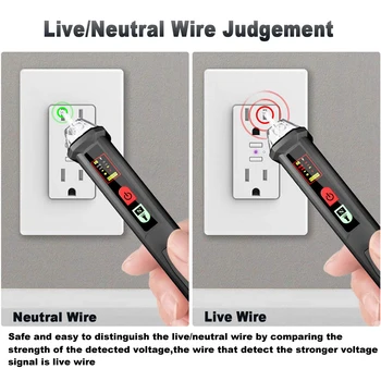 Tester Pen Häire AC pinge detektor meetri näidik, Mitte-kontakt Elektriline pliiats Neutraalne/Live Wire Pidevuse tester