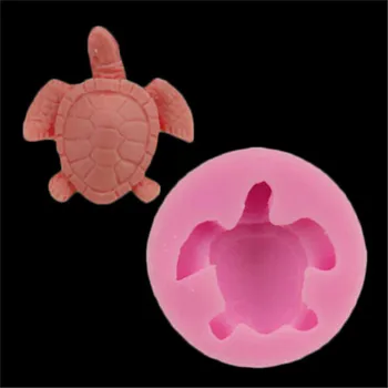 Kook Teenetemärgi Vahendid Mini Armas 3D Silikoon Fondant Hallituse Sea Turtle Cupcake Šokolaadi Seep Küünal Hallitusseened Käsitöö-1tk