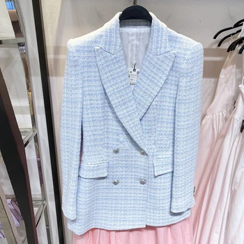 2021 Uus Kevad Naiste Uued Vabaaja-Tweed, Casual Pintsak Office Lady Sügis Jope Mantel Topelt Karavan Outwear Naiste Stiilne Tops