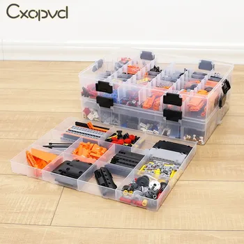 Multi-Layer Ehitusplokid Lego Mänguasjade Suure Mahutavusega Käsi Lapsed Hoiukarpi Selge Plastist Ladustamise Kasti Saab Reguleerida Korraldaja Box