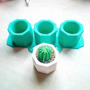 Silikoon 3 Auku Köök Ice Mold Cactus Lill Betooni Vormidesse Valamine Kipsi Hallituse Keraamiline Savi Käsitöö Cup Hallituse Tarvikud
